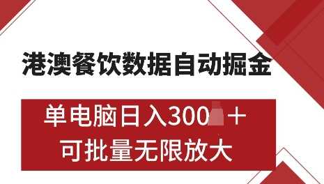 港澳数据全自动掘金,单电脑日入5张,可矩阵批量无限操作【揭秘】-九才资源网