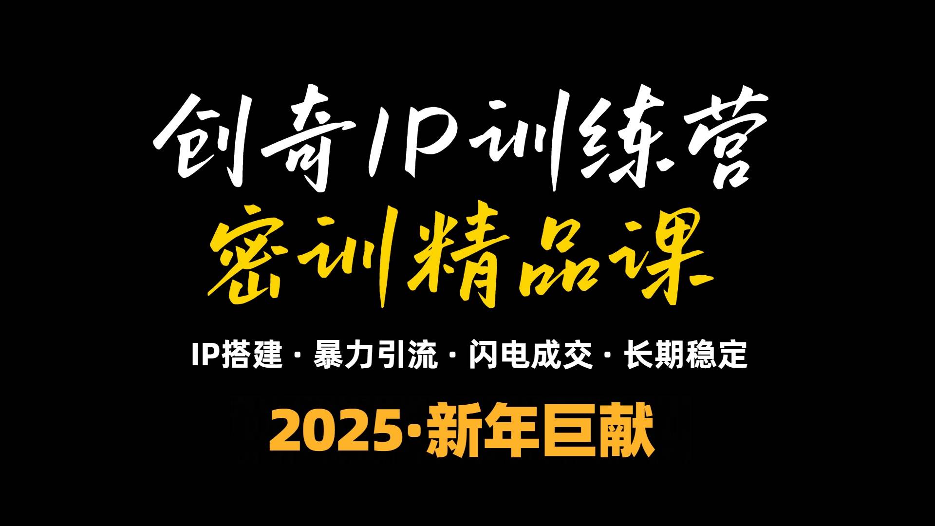 (13898期)2025年“知识付费IP训练营”小白避坑年赚百万,暴力引流,闪电成交-九才资源网