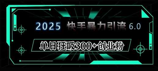 2025年快手6.0保姆级教程震撼来袭,单日狂吸300+精准创业粉-九才资源网