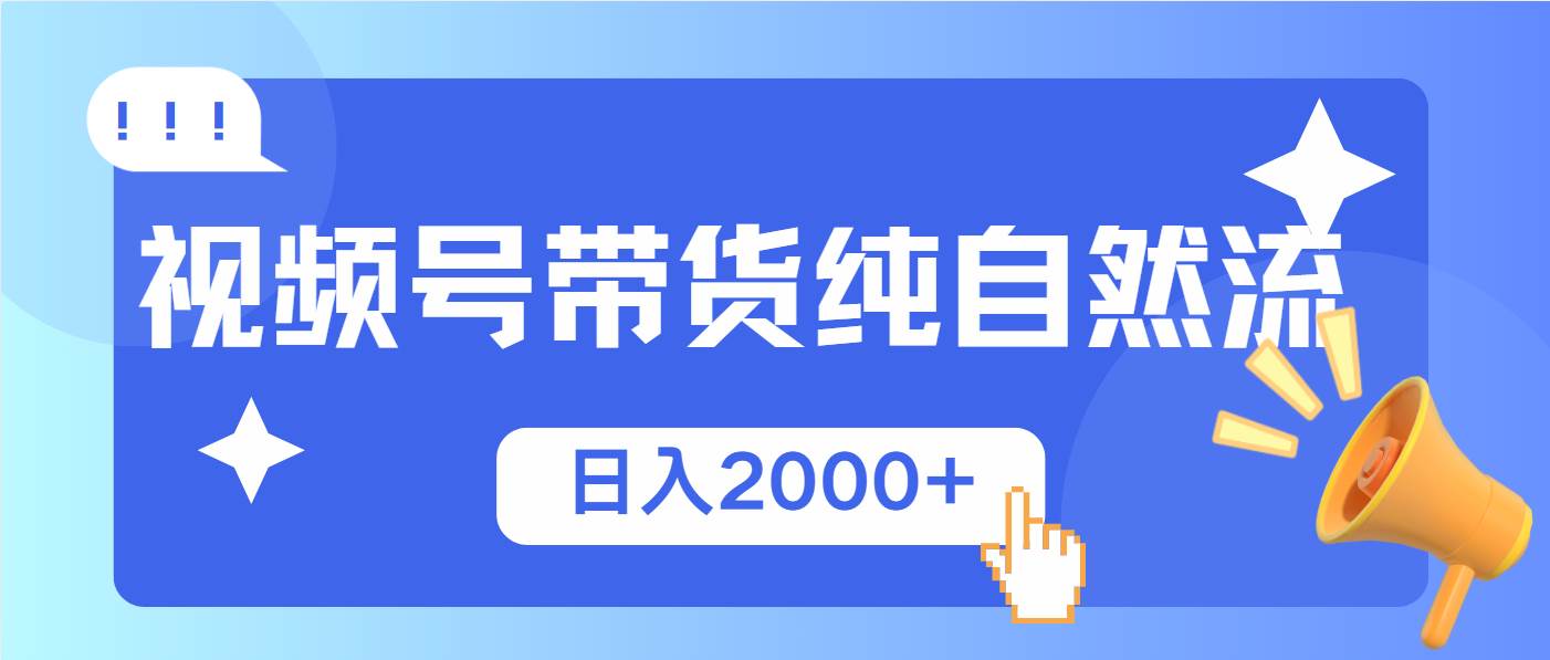 (13998期)视频号带货,纯自然流,起号简单,爆率高轻松日入2000+-九才资源网