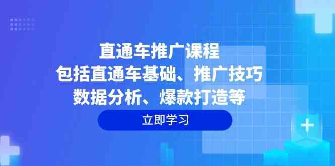 直通车推广课程:包括直通车基础、推广技巧、数据分析、爆款打造等-九才资源网