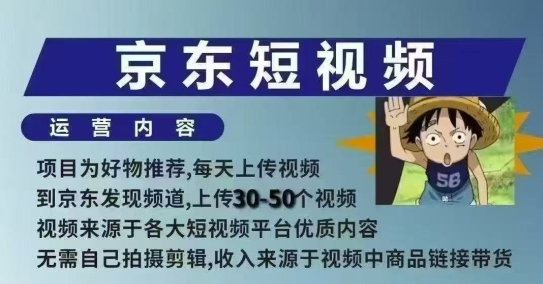 京东短视频带货课,无需自己拍摄剪辑,保姆式教学,两天快速上手-九才资源网