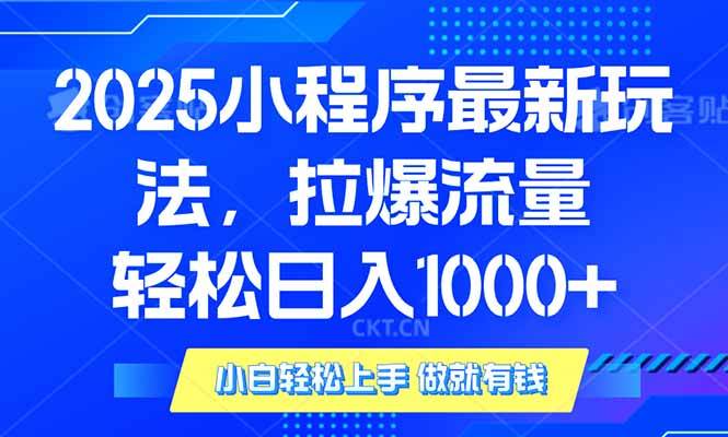 (14028期)2025年小程序最新玩法,流量直接拉爆,单日稳定变现1000+-九才资源网