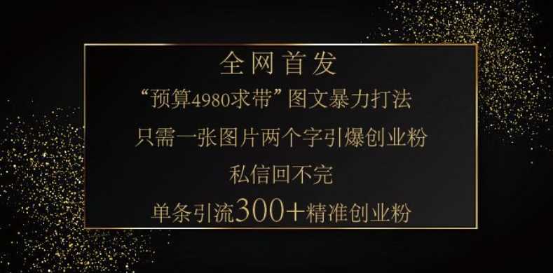 小红书神奇图片引流法,只需一张图,就能单条笔记凭借此方法,轻松引流 300 + 精准创业粉-九才资源网