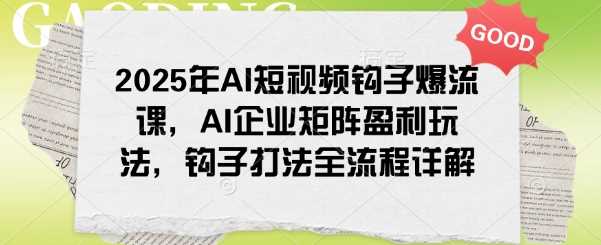 2025年AI短视频钩子爆流课,AI企业矩阵盈利玩法,钩子打法全流程详解-九才资源网