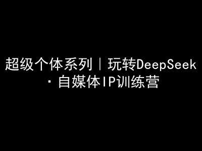 超级个体系列,玩转DeepSeek·自媒体IP训练营,deepseek教程-九才资源网