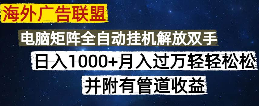(14540期)海外广告联盟每天几分钟日入1000+无脑操作,可矩阵并附有管道收益-九才资源网