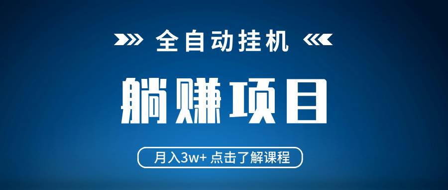 (14551期)全自动挂机项目 月入3w+ 真正躺平项目 不吃电脑配置 当天见收益-九才资源网