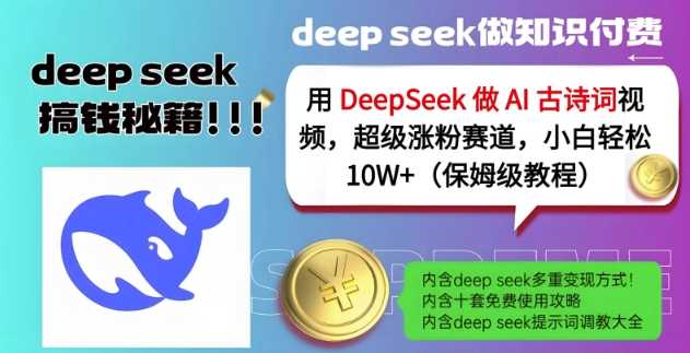 用DeepSeek做AI古诗词视频,超级涨粉赛道,小白轻松涨粉10W+(保姆级教程)-九才资源网