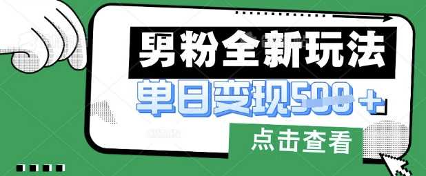 最新男粉暴力变现项目实操版教程,小白也能轻松上手,月入1w【揭秘】-九才资源网