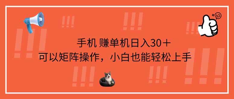 (14189期)手机赚单机日入30+,可以矩阵操作,小白也能轻松上手-九才资源网