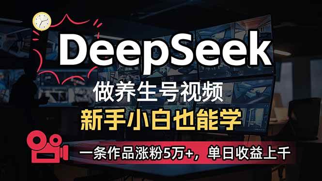 (14199期)小白用DeepSeek做养生号,一条作品涨粉5万+,单日收益上千-九才资源网