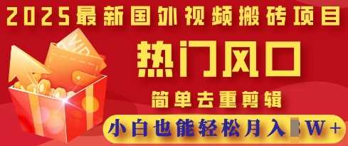 2025最新视频搬砖项目,热门风口,简单去重剪辑,小白也能轻松月入过W-九才资源网