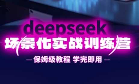 DeepSeek场景化实战训练营,保姆级教程,学完即用,手把手教你用DeepSeek提升效率-九才资源网