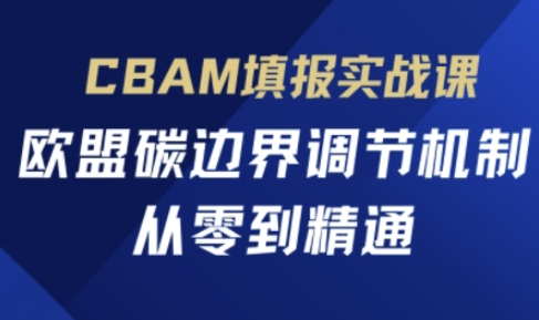 CBAM填报实战课,欧盟碳边界调节机制,从零到精通-九才资源网
