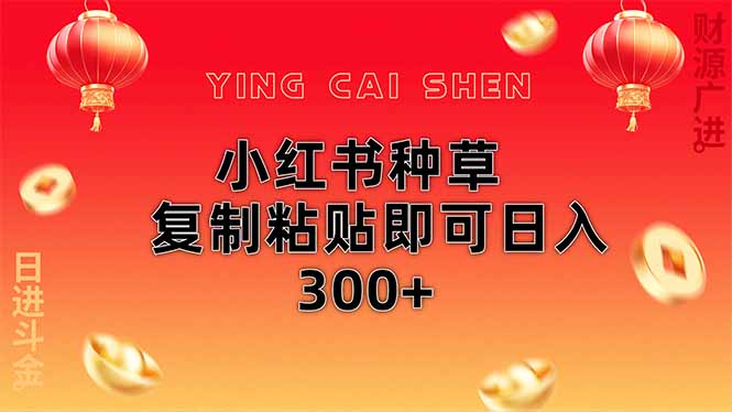 (14350期)小红书种草无脑操作复制粘贴即可日入300+-九才资源网
