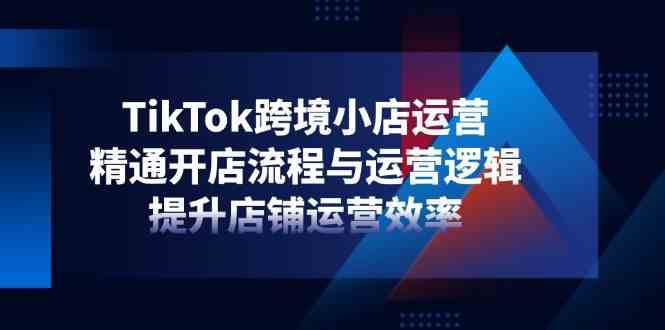 TikTok跨境小店运营,精通开店流程与运营逻辑,提升店铺运营效率-九才资源网