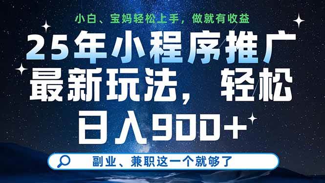 (14386期)25年小程序推广最新玩法,轻松日入900+,副业、兼职这一个就够了-九才资源网