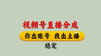 视频号直播分成,全程托管招募,单月轻松变现8k【揭秘】-九才资源网
