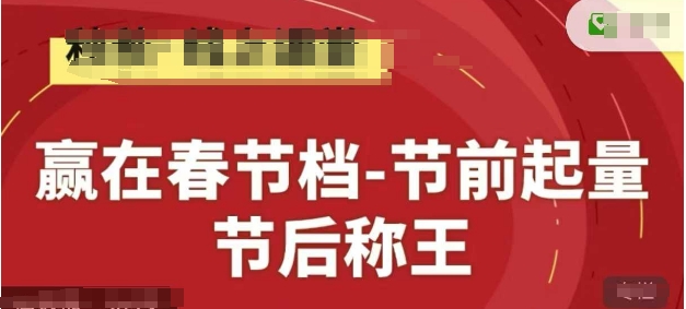 赢在春节档-节前起量,后称王,淘系精品线上系列课-九才资源网