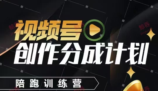 视频号创作分成计划陪跑训练营,手把手教会你如何制作视频,细水长流型项目-九才资源网