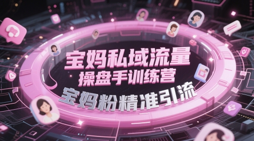 宝妈私域流量操盘手训练营,宝妈粉精准引流-九才资源网