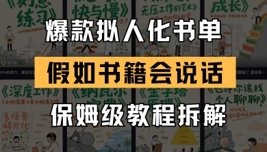 最新爆款拟人化书单玩法,假如书籍会说话,保姆级教程-九才资源网