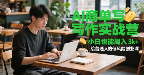 AI商单写作实战营,小白也能周入3k+,给普通人的低风险创业课-九才资源网