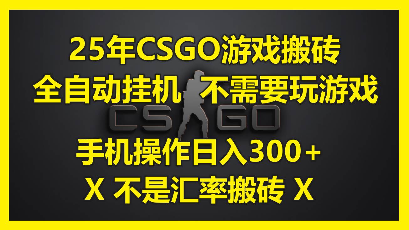 (14902期)25年CSGO游戏搬砖,全自动挂机,不需要玩游戏,手机操作日入300+。(不…-九才资源网