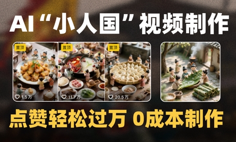 爆款1000W+播放微缩景观迷你小人国AI视频0成本制作全流程教学-九才资源网