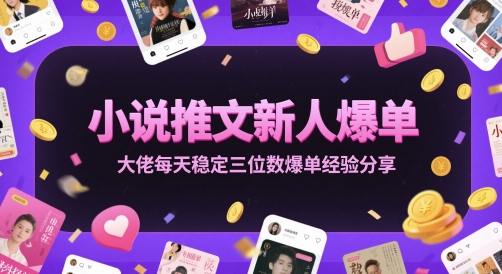 小说推文新人爆单大佬每天稳定三位数爆单经验分享-九才资源网