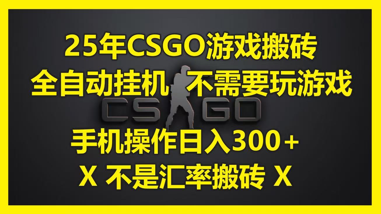 25年CSGO游戏搬砖,全自动挂机,不需要玩游戏,手机操作日入300+。(不是汇率搬砖)-九才资源网
