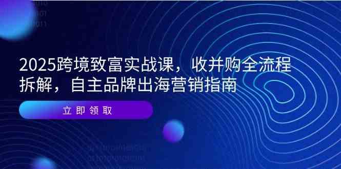2025跨境致富实战课,收并购全流程拆解,自主品牌出海营销指南-九才资源网