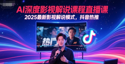 AI深度影视解说课程直播课,2025最新影视解说模式,抖音热推-九才资源网
