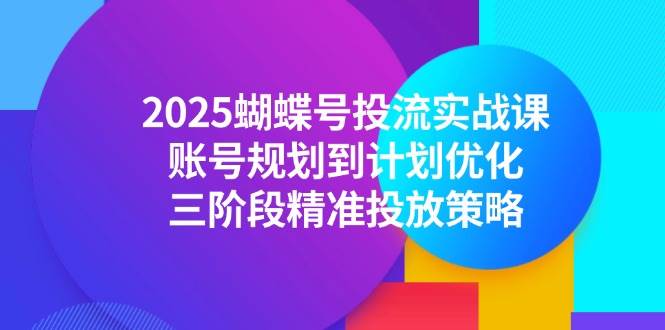 (14987期)2025蝴蝶号投流实战课,账号规划到计划优化,三阶段精准投放策略-九才资源网