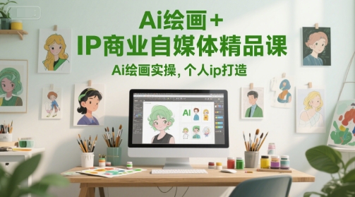 Ai绘画+IP商业自媒体精品课,Ai绘画实操,个人ip打造-九才资源网