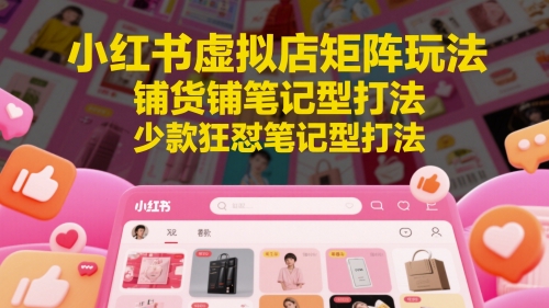 小红书虚拟店矩阵玩法,铺货铺笔记型打法,少款狂怼笔记型打法(更新)-九才资源网