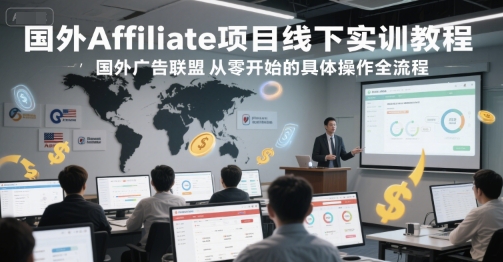 国外Affiliate项目线下实训教程,国外广告联盟从零开始的具体操作全流程-九才资源网
