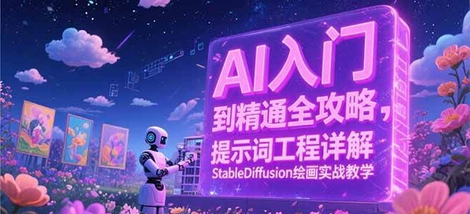 AI入门到精通全攻略,提示词工程详解,StableDiffusion绘画实战教学-九才资源网