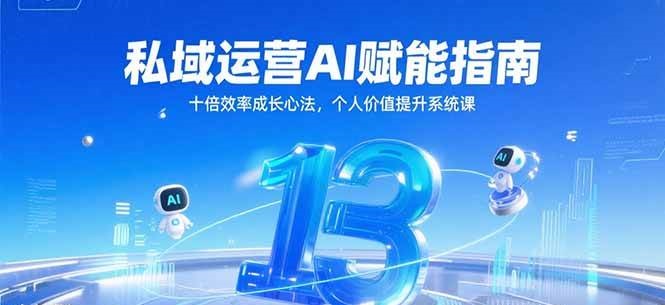 私域运营AI赋能指南,十倍效率成长心法,个人价值提升系统课-九才资源网