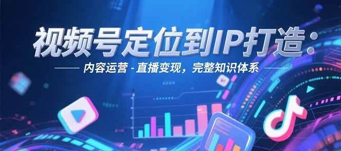 视频号定位到IP打造:账号搭建-内容运营-直播变现,完整知识体系-九才资源网