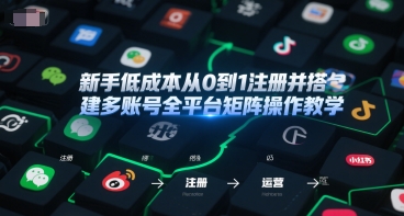 新手低成本从0到1注册并搭建多账号全平台矩阵操作教学,手机号-邮箱-IP-工具-九才资源网