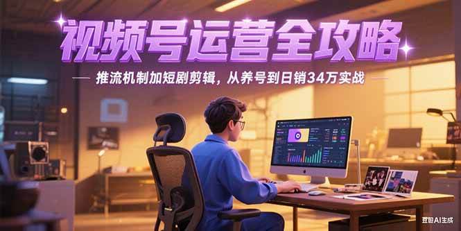 (15217期)2025视频号运营全攻略,推流机制加短剧剪辑,从养号到日销34万实战-九才资源网