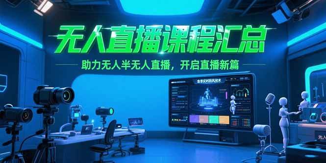 (15218期)无人直播课程汇总,含非实时防风技术,助力无人半无人直播,开启直播新篇-九才资源网