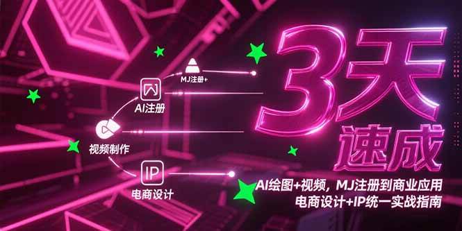 (15245期)3天速成AI绘图+视频,MJ注册到商业应用,电商设计+IP统一实战指南-九才资源网