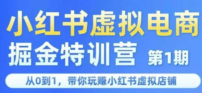 小红书虚拟电商掘金特训营第1期,从0到1,带你玩转小红书虚拟店铺-九才资源网