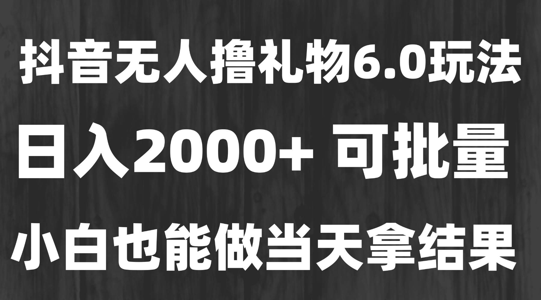(15250期)最新风口暴力撸金技术,无人撸礼物,长期稳定 一天收益2000+,小白当天…-九才资源网