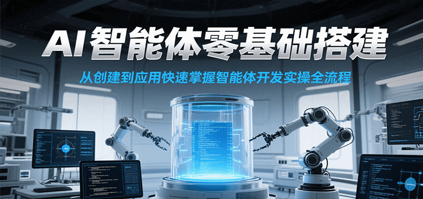 AI智能体零基础搭建实操课,从创建到应用快速掌握智能体开发全流程!-九才资源网
