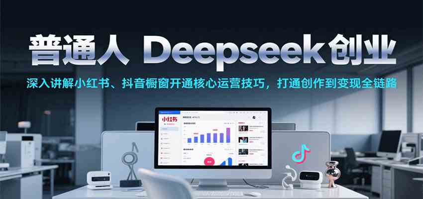 普通人Deepseek创业,小红书、抖音橱窗开通核心运营技巧,打通创作到变现全链路-九才资源网