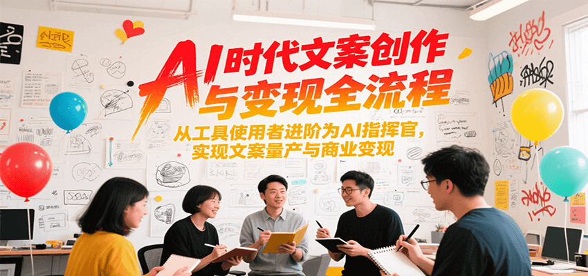 AI时代文案创作与变现全流程,从工具使用者进阶为AI指挥官,实现文案量产与商业变现-九才资源网